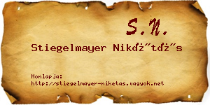 Stiegelmayer Nikétás névjegykártya